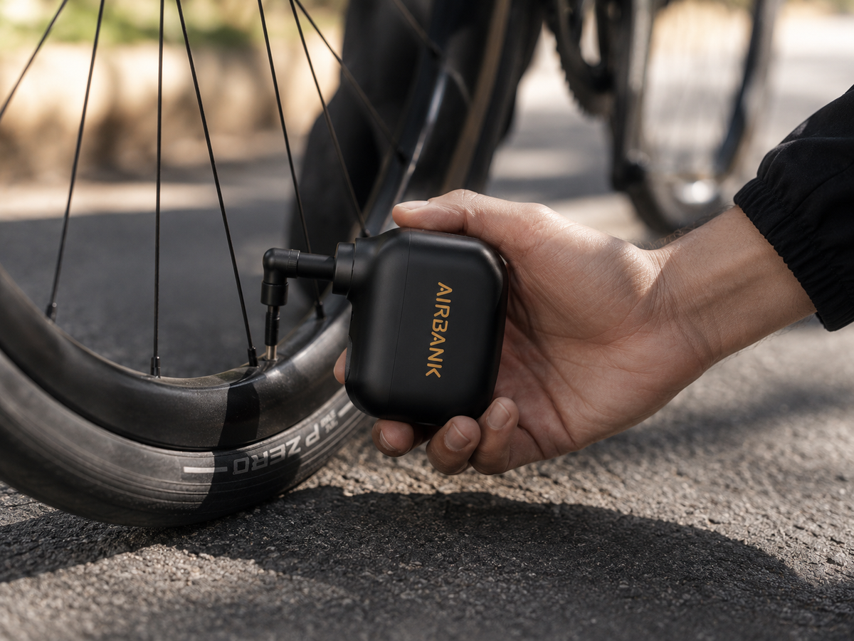 AERA AIR conectado a una rueda de bicicleta