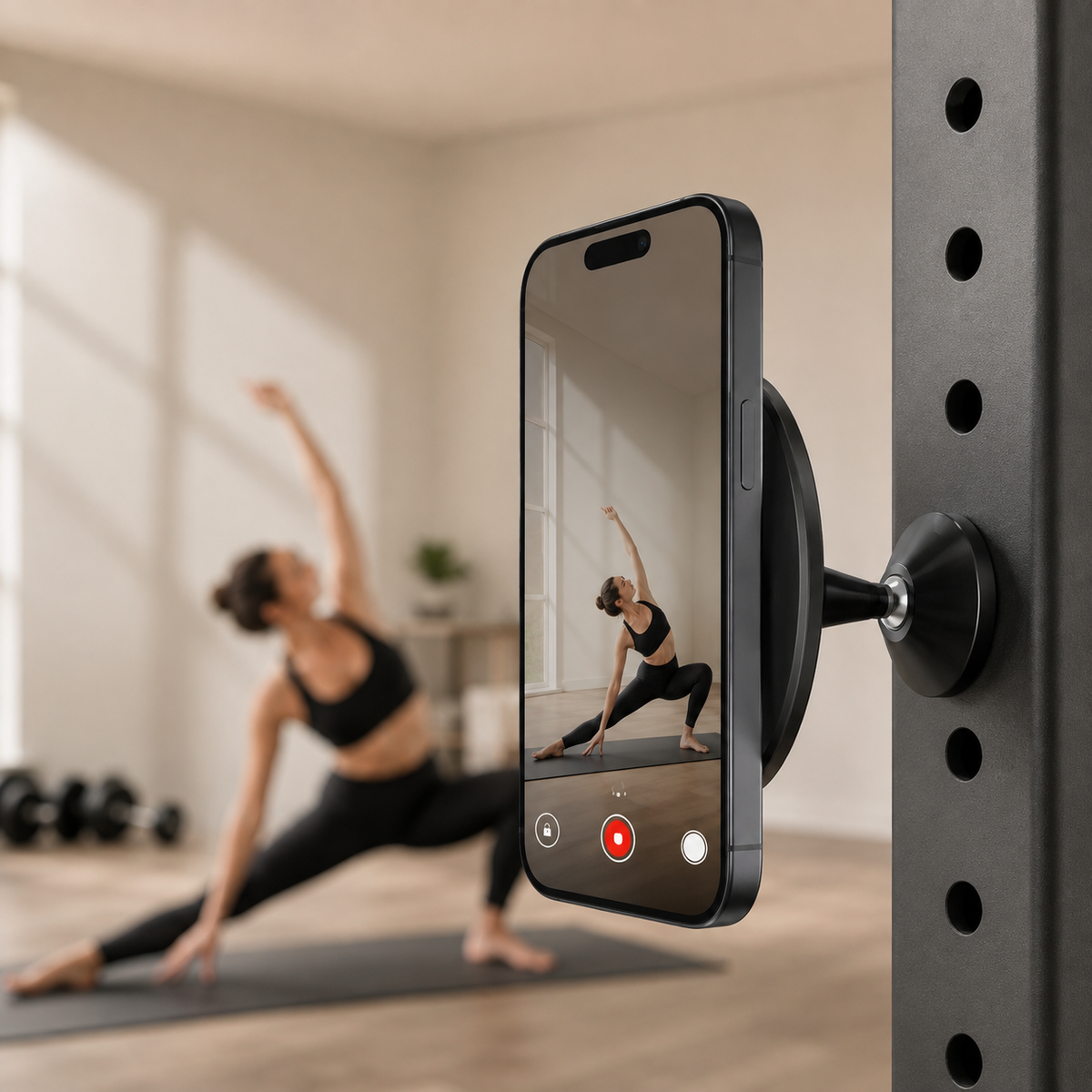 AERA Mount magnetic phone holder during a workout